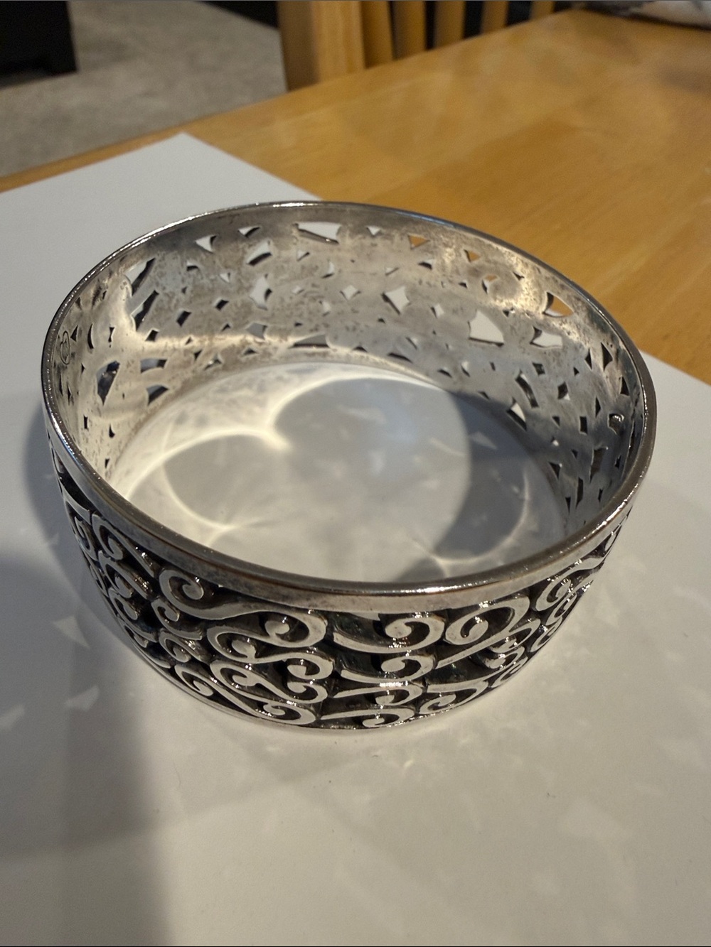 Brighton Silver Filigree Scroll Bangle Bracelet
